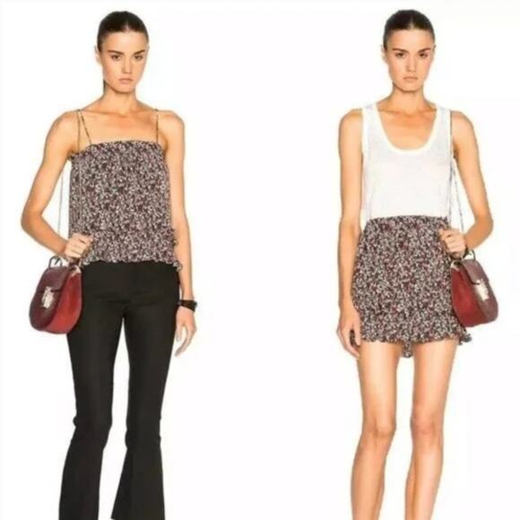 Derek Lam 10 Crosby Floral Print Pleated Convertible Tank Top / Mini Skirt - Picture 2 of 6